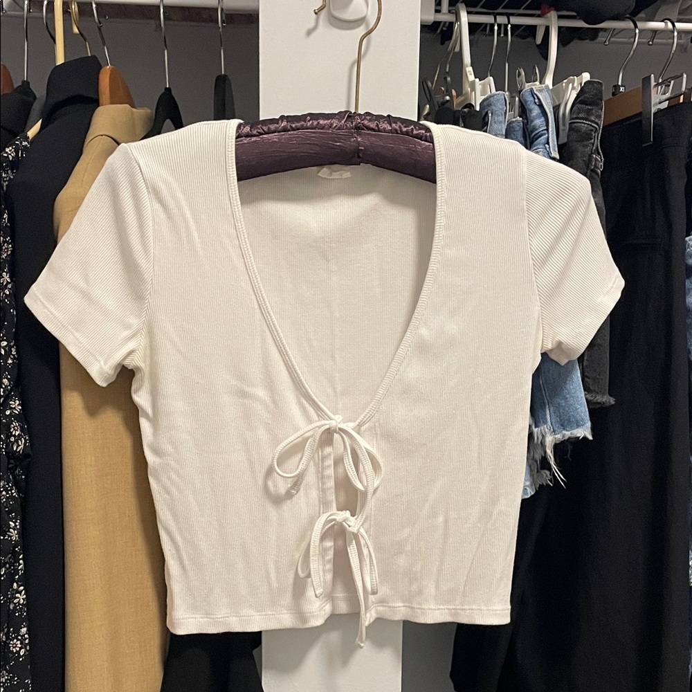 Wilfred White Tie-Front Blouse